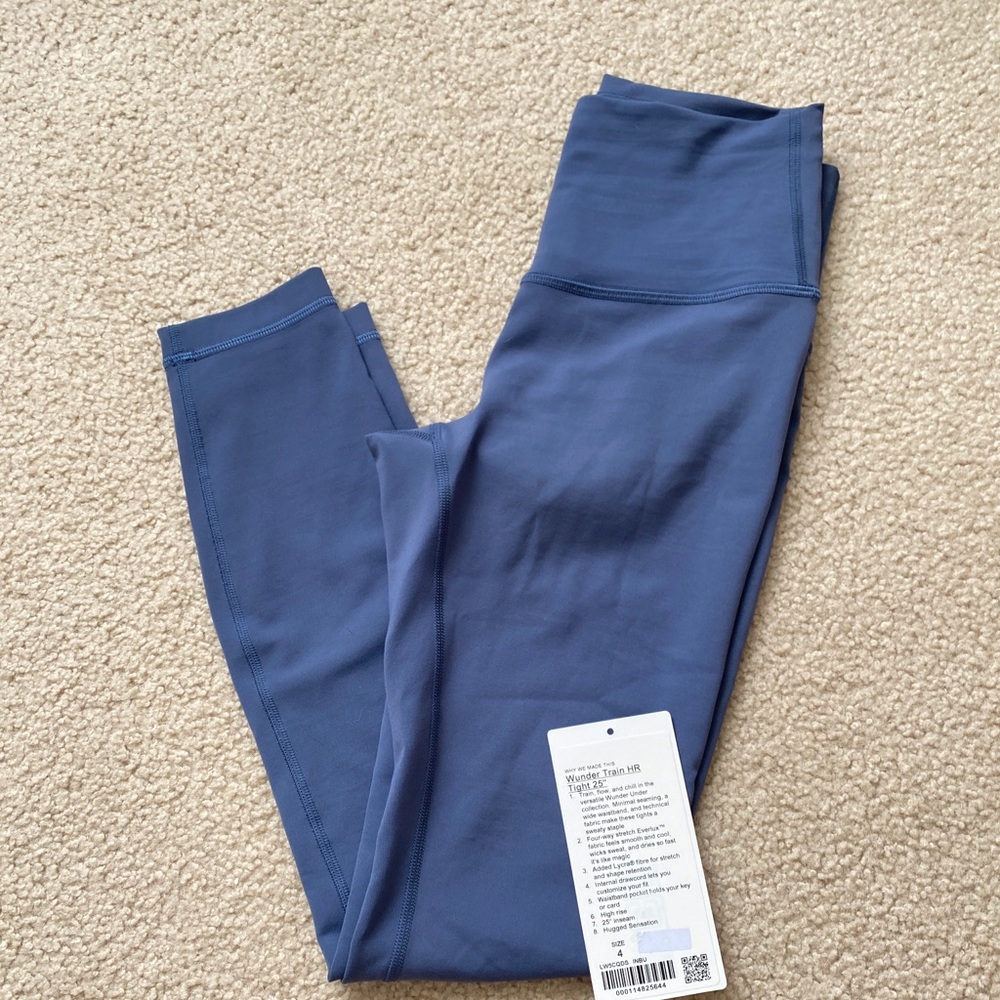 Lululemon wunder train ink blue EUC size 4, 25” in seam